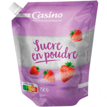 CASINO Sucre blanc en poudre Doypack - 750g